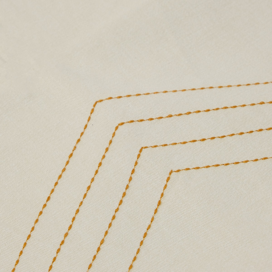 Stitch Cotton Table Runner 40x200cm Ivory White