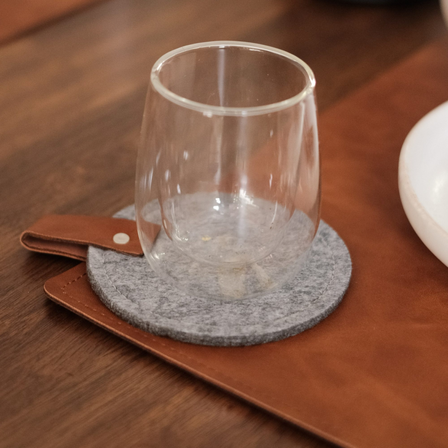 Alfie Grey Felt Coaster (Set of 4)