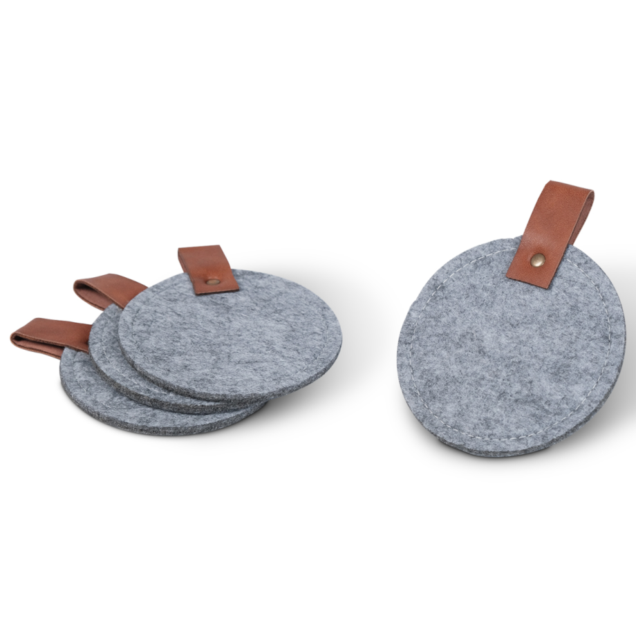 Alfie Grey Felt Coaster (Set of 4)
