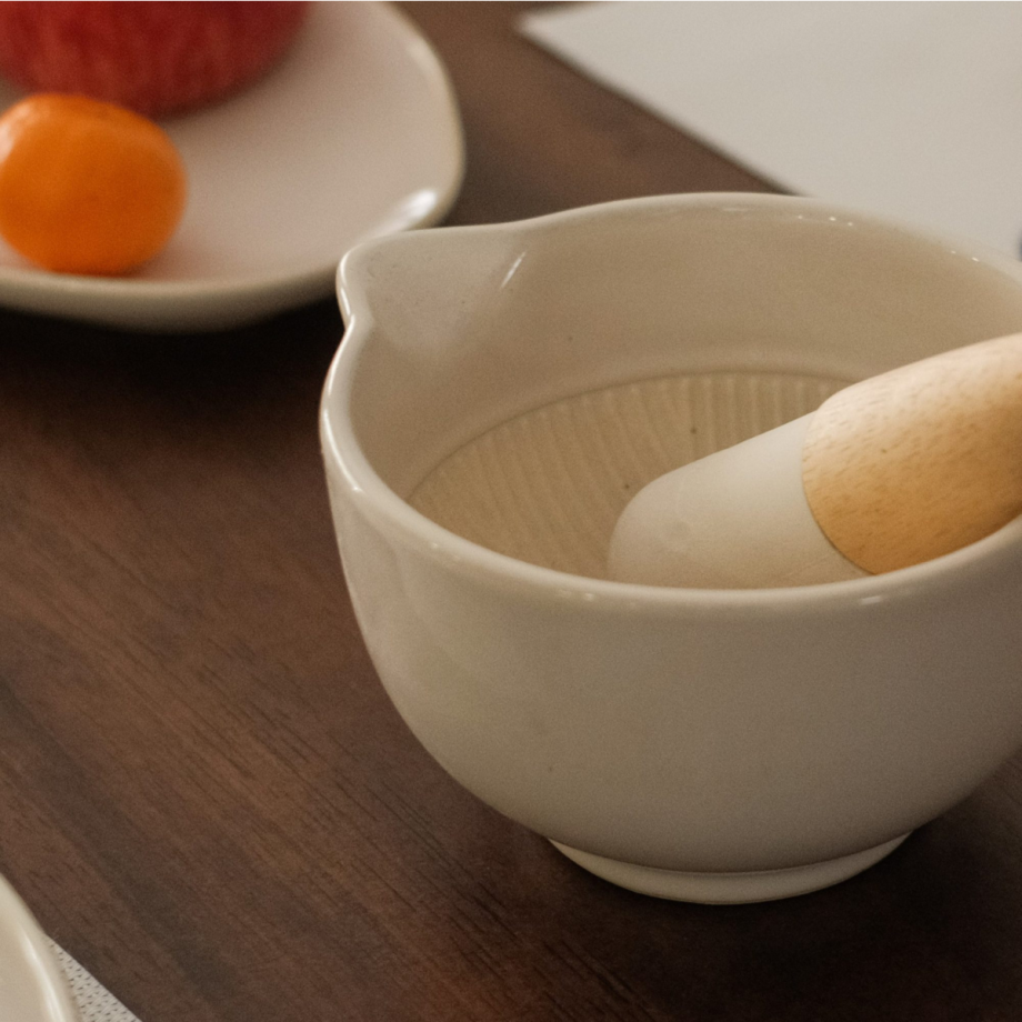 Crystal White Mortar and Pestle