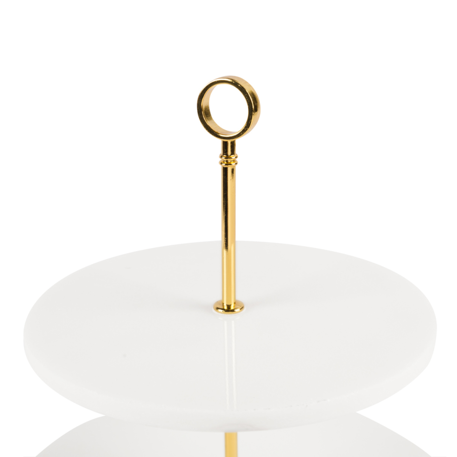Marble 2 Tier Round Cake Stand (Markdown)