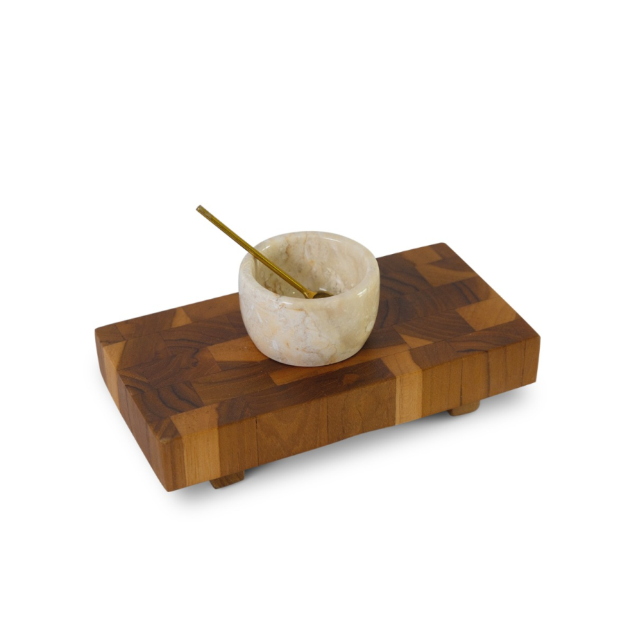 Rata Natural Serving Tray with Condiment Bowl