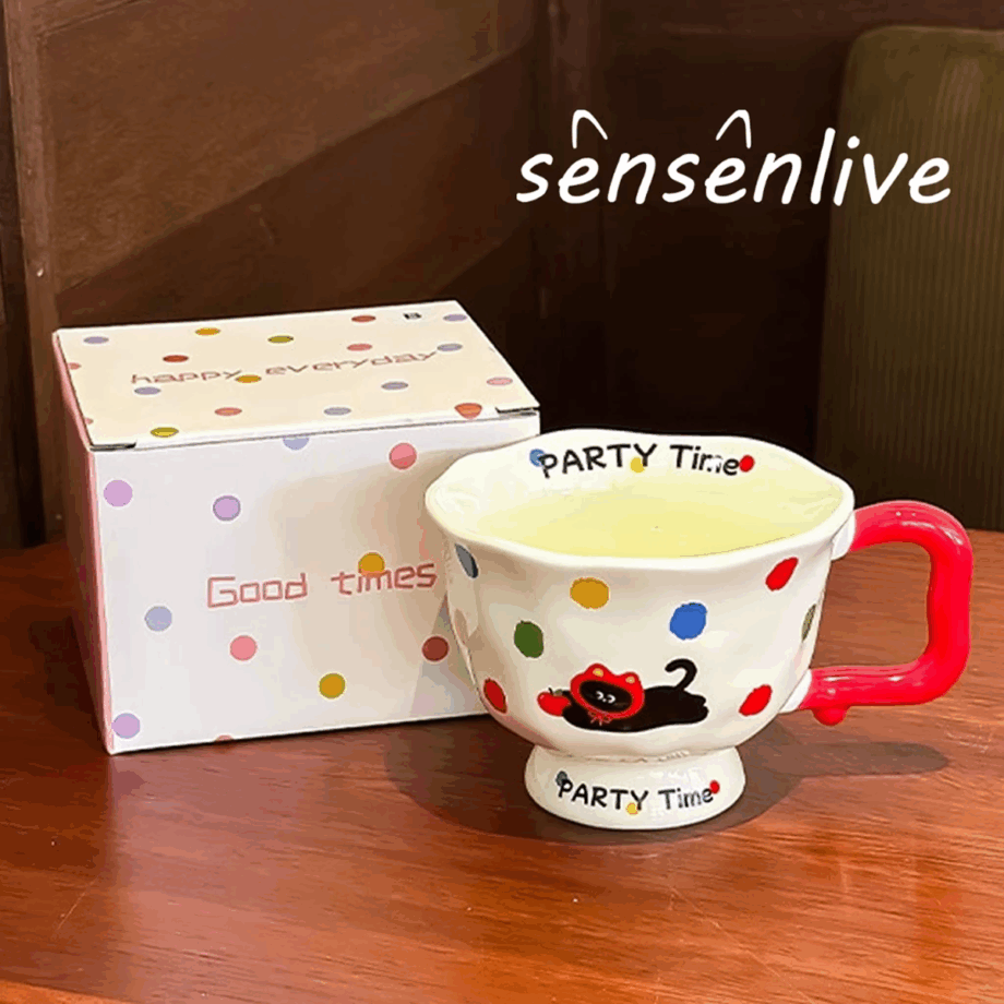 SENSENLIVE cute mug kids mug tumbler coffee aesthetic mug