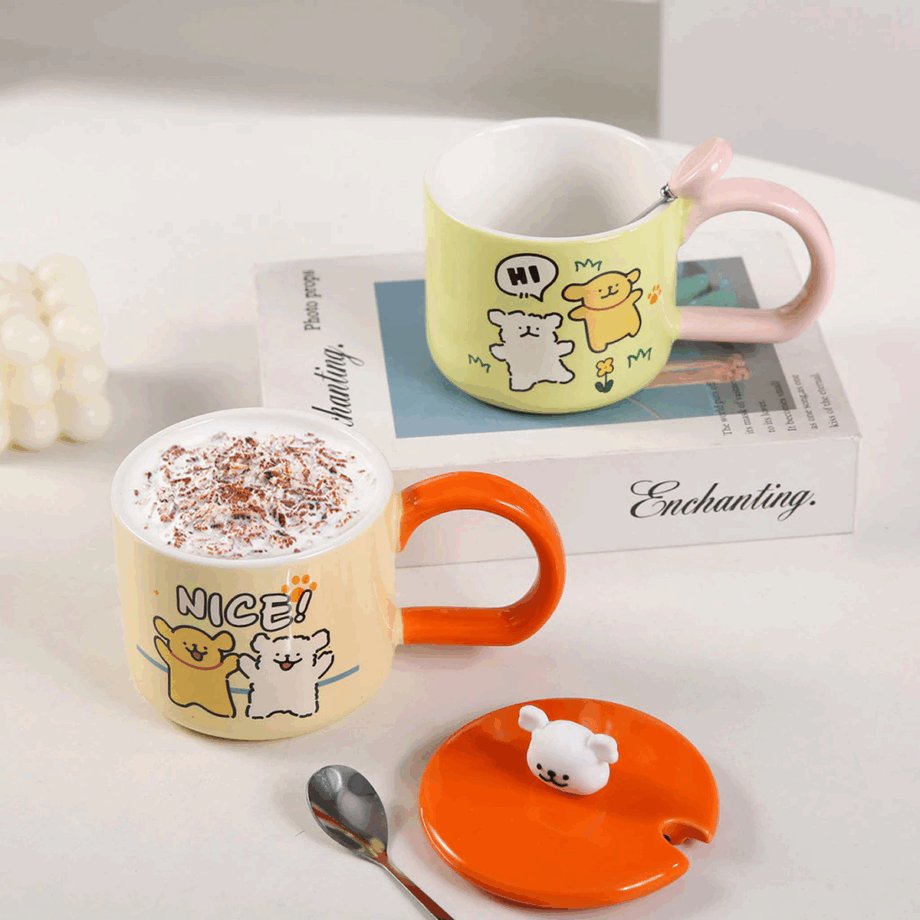 SENSENLIVE tumbler cute coffee cup mug with lid