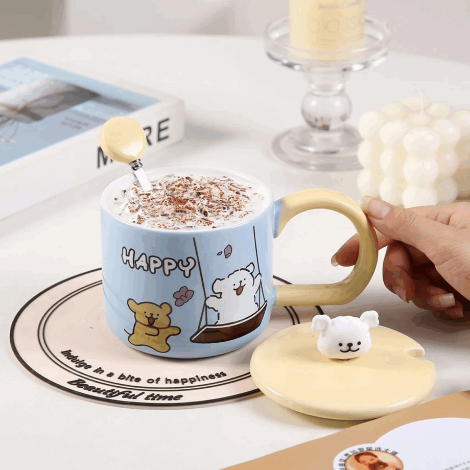 SENSENLIVE tumbler cute coffee cup mug with lid